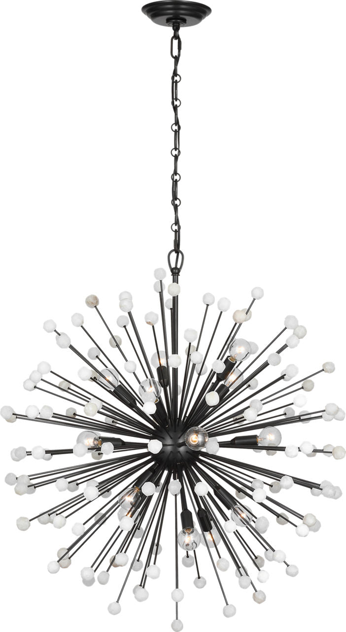 Lys 31" Chandelier | Bronze and Alabaster