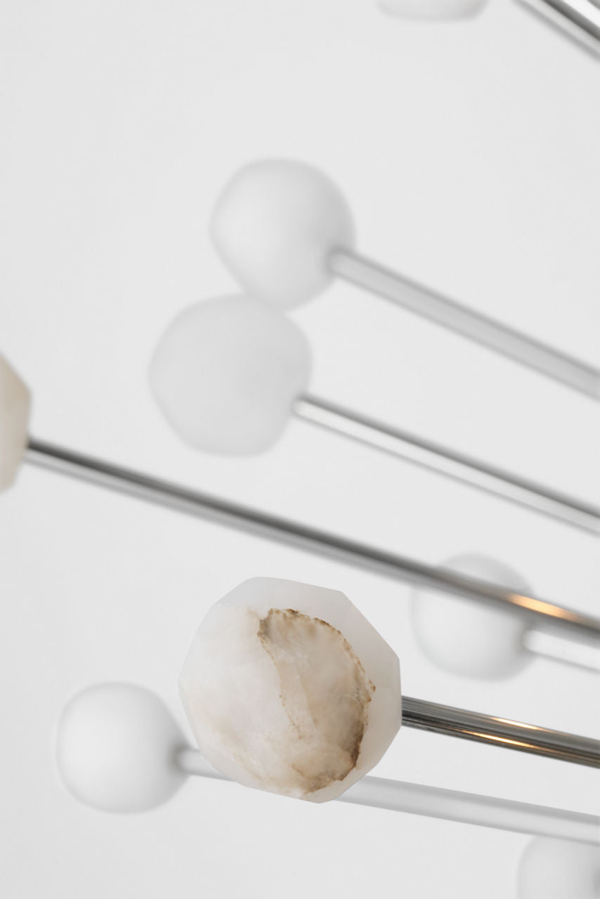 Lys 31" Chandelier | Polished Nickel and Alabaster
