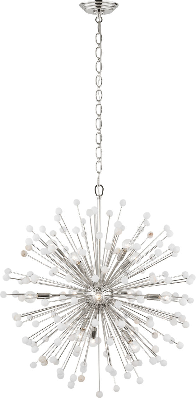 Lys 31" Chandelier | Polished Nickel and Alabaster