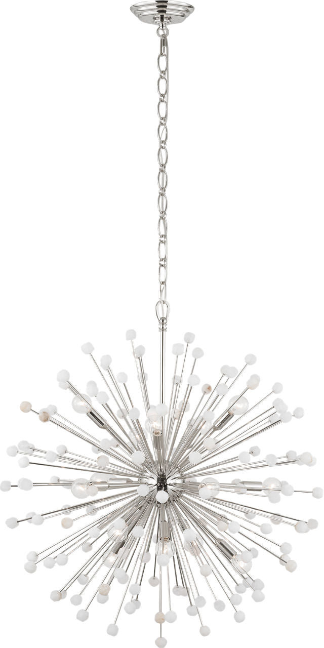 Lys 31" Chandelier | Polished Nickel and Alabaster
