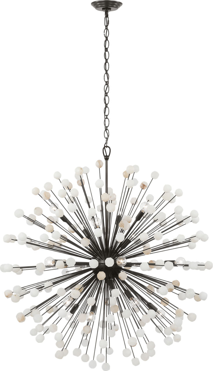 Lys 41" Chandelier | Bronze and Alabaster