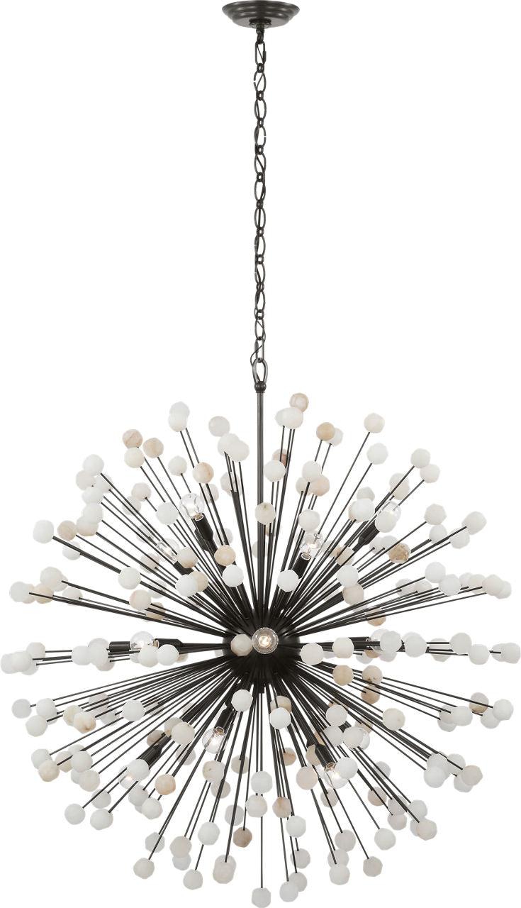 Lys 41" Chandelier | Bronze and Alabaster