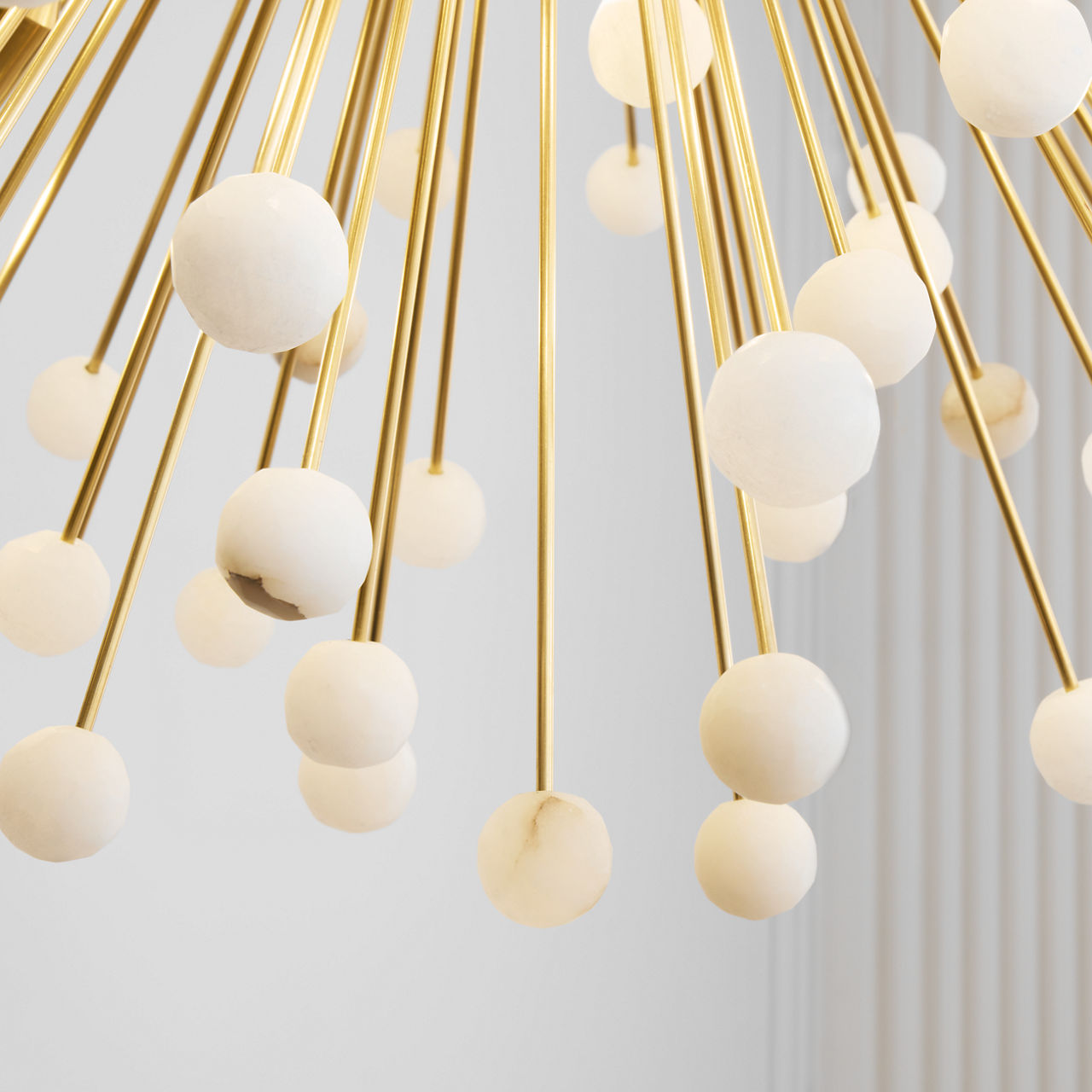 Lys 21" Chandelier | Hand-Rubbed Antique Brass and Alabaster