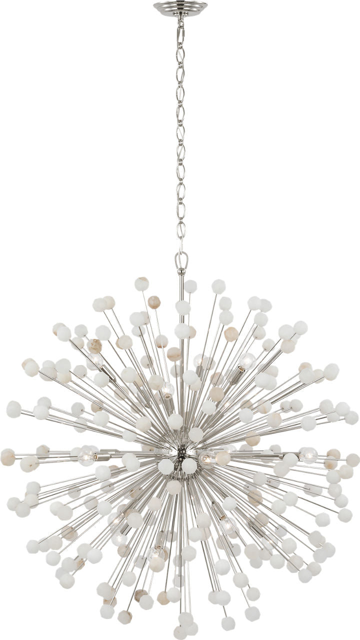 Lys 41" Chandelier | Polished Nickel and Alabaster