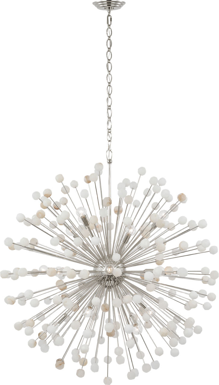 Lys 41" Chandelier | Polished Nickel and Alabaster