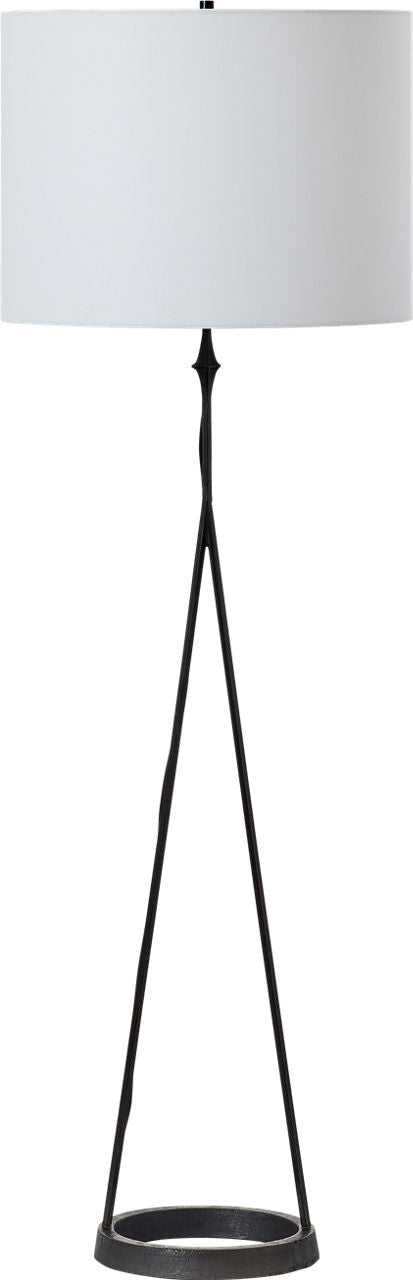 Dauphine Floor Lamp | Aged Iron | Linen Shade