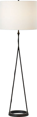 Dauphine Floor Lamp | Aged Iron | Linen Shade