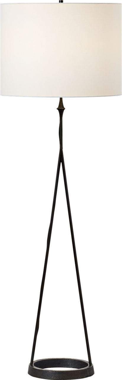 Dauphine Floor Lamp | Aged Iron | Linen Shade