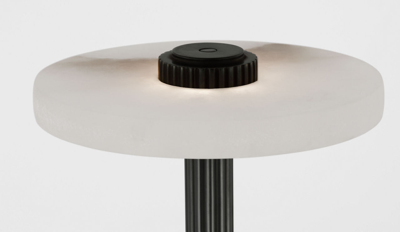 Aran 9" Rechargeable Accent Lamp | Bronze and Alabaster