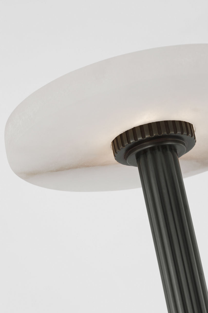 Aran 9" Rechargeable Accent Lamp | Bronze and Alabaster