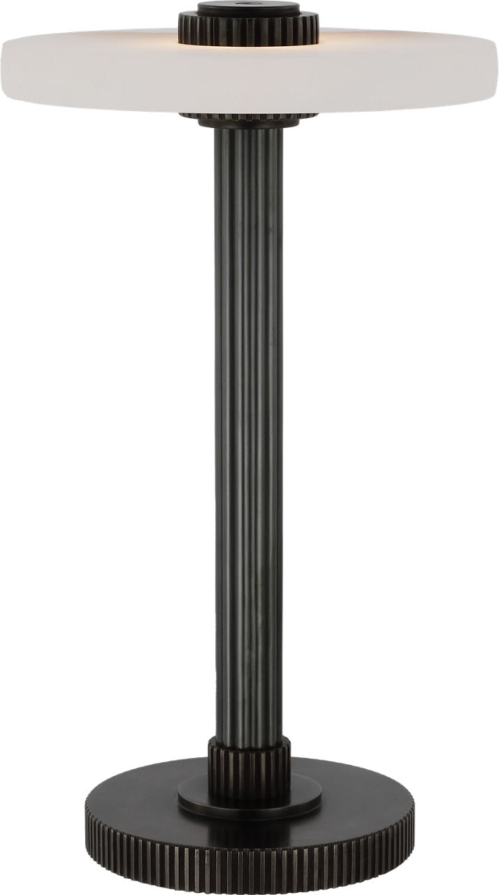 Aran 9" Rechargeable Accent Lamp | Bronze and Alabaster