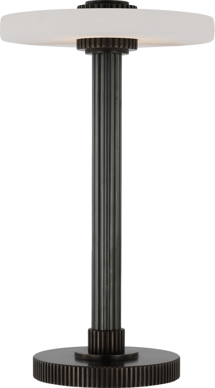 Aran 9" Rechargeable Accent Lamp | Bronze and Alabaster