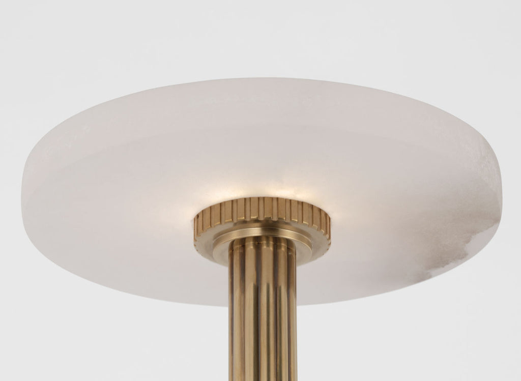 Aran 9" Rechargeable Accent Lamp | Hand-Rubbed Antique Brass and Alabaster