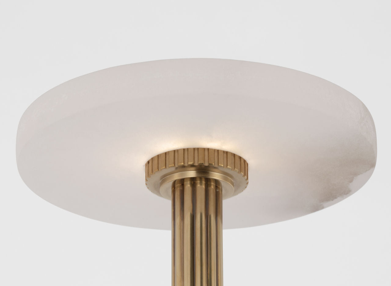 Aran 9" Rechargeable Accent Lamp | Hand-Rubbed Antique Brass and Alabaster