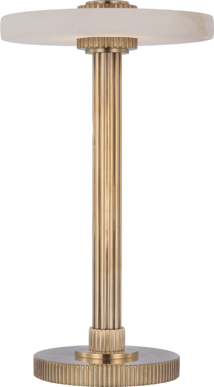 Aran 9" Rechargeable Accent Lamp | Hand-Rubbed Antique Brass and Alabaster