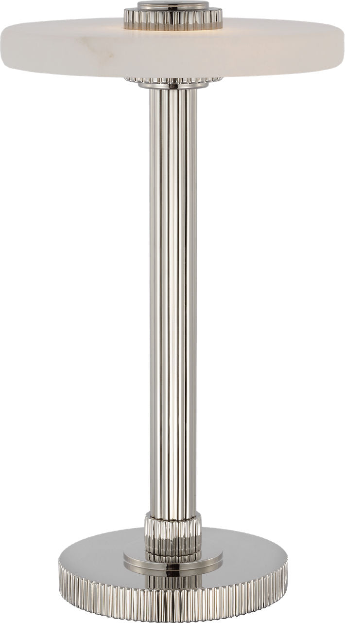 Aran 9" Rechargeable Accent Lamp | Polished Nickel and Alabaster