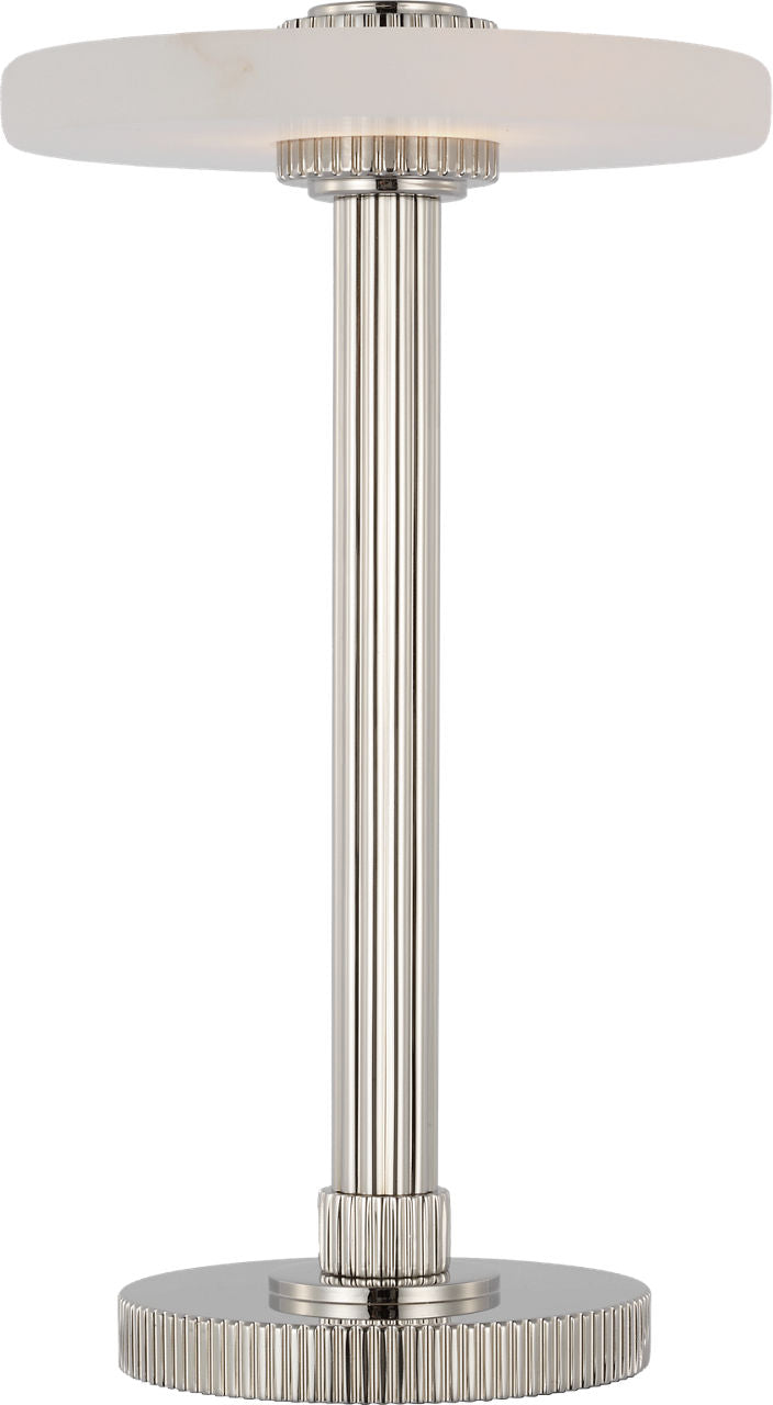 Aran 9" Rechargeable Accent Lamp | Polished Nickel and Alabaster