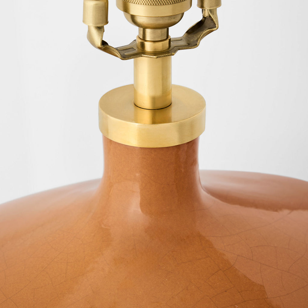 Olinda 24" Low Table Lamp | Crackled Sienna | Linen Shade
