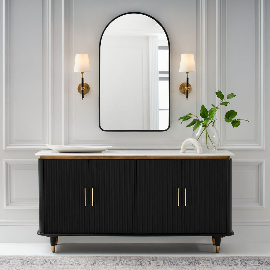 Bryant Wrapped Sconce | Hand-Rubbed Antique Brass and Chocolate Leather | Chocolate Leather Shade