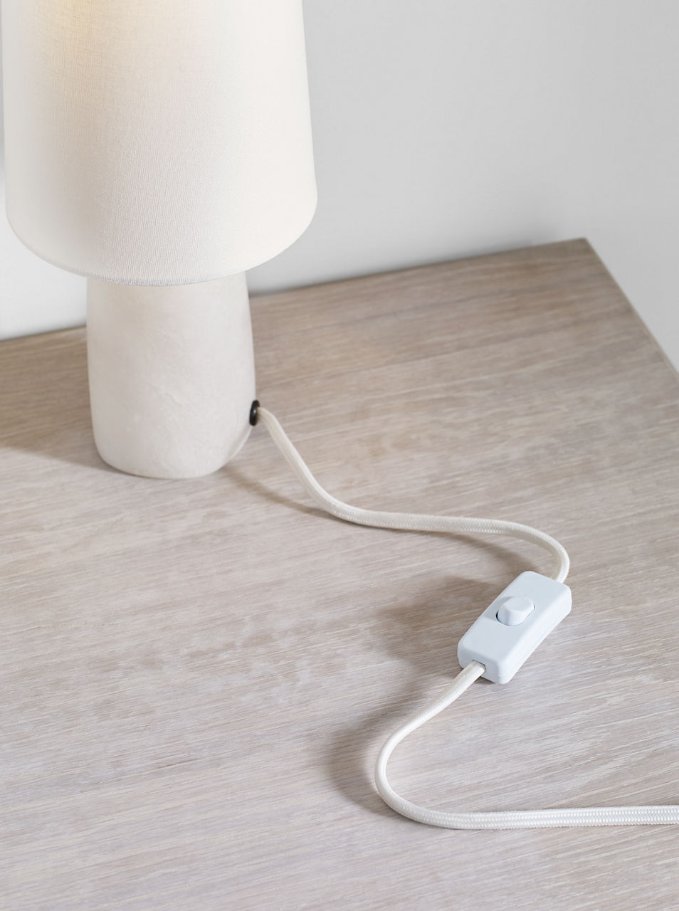Jinny Medium Table Lamp | Alabaster | Linen Shade