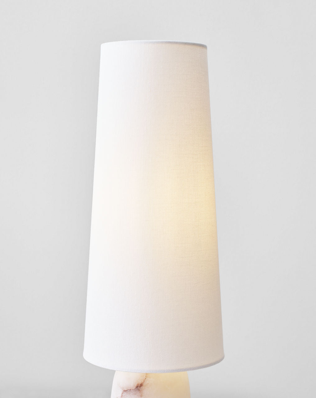 Jinny Medium Table Lamp | Alabaster | Linen Shade