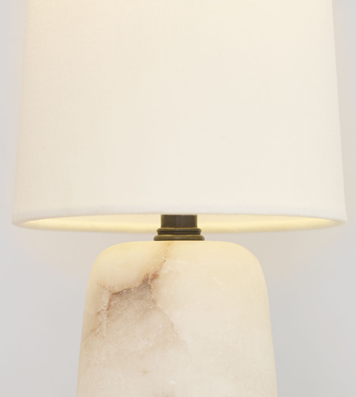 Jinny Medium Table Lamp | Alabaster | Linen Shade