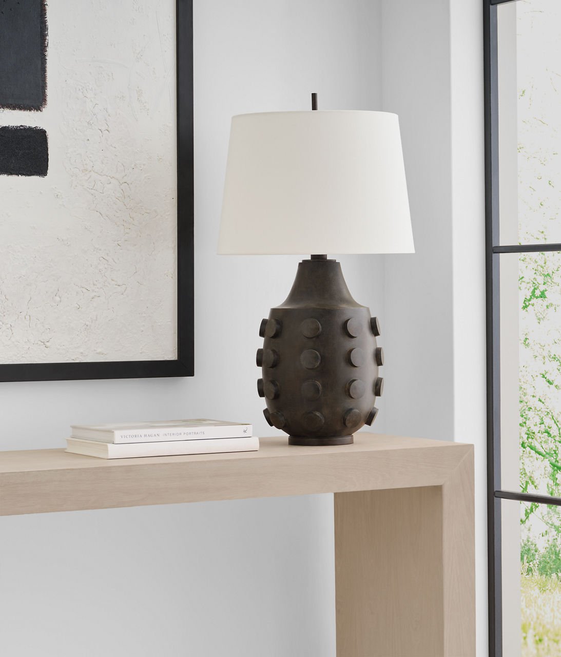 Orly Large Table Lamp | Garden Bronze | Linen Shade