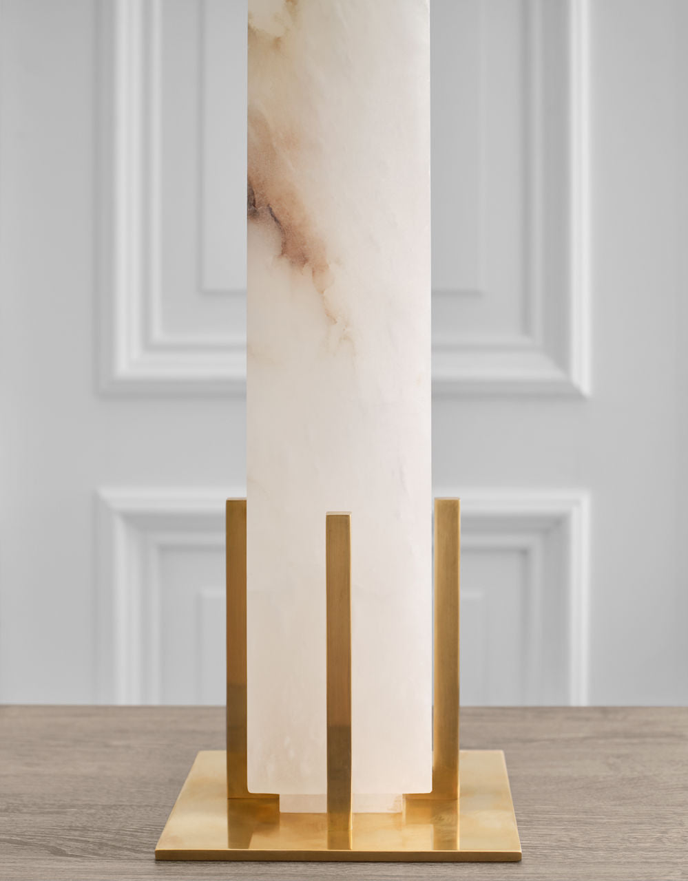 Gironde Large Table Lamp | Alabaster and Hand-Rubbed Antique Brass | Linen Shade