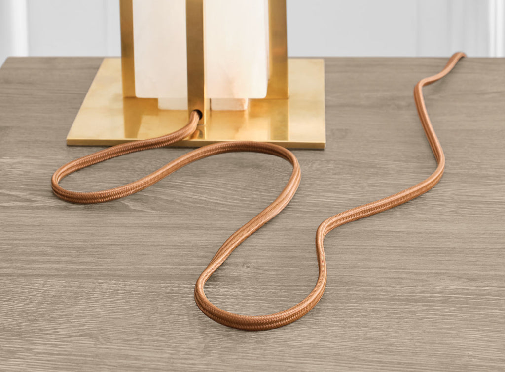 Gironde Large Table Lamp | Alabaster and Hand-Rubbed Antique Brass | Linen Shade