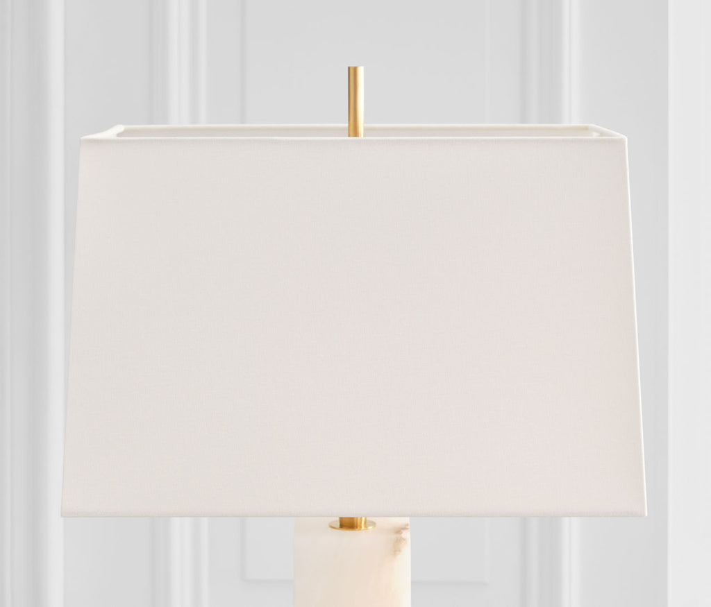 Gironde Large Table Lamp | Alabaster and Hand-Rubbed Antique Brass | Linen Shade