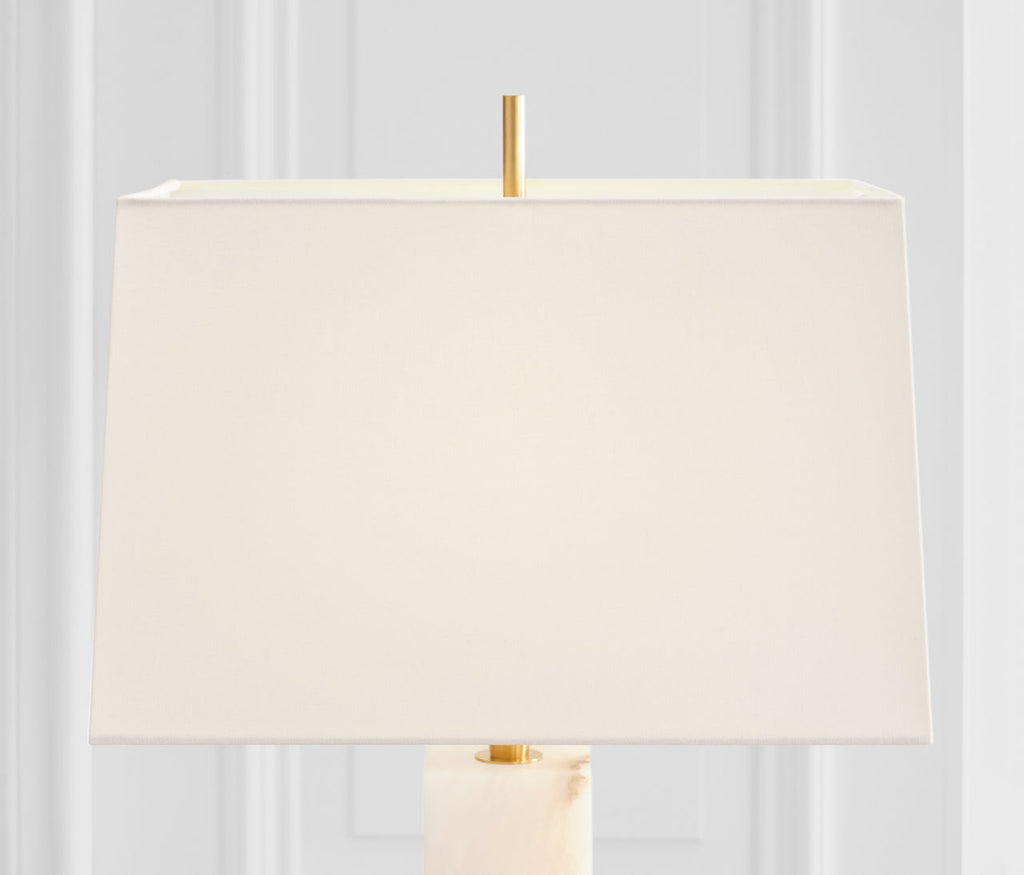 Gironde Large Table Lamp | Alabaster and Hand-Rubbed Antique Brass | Linen Shade
