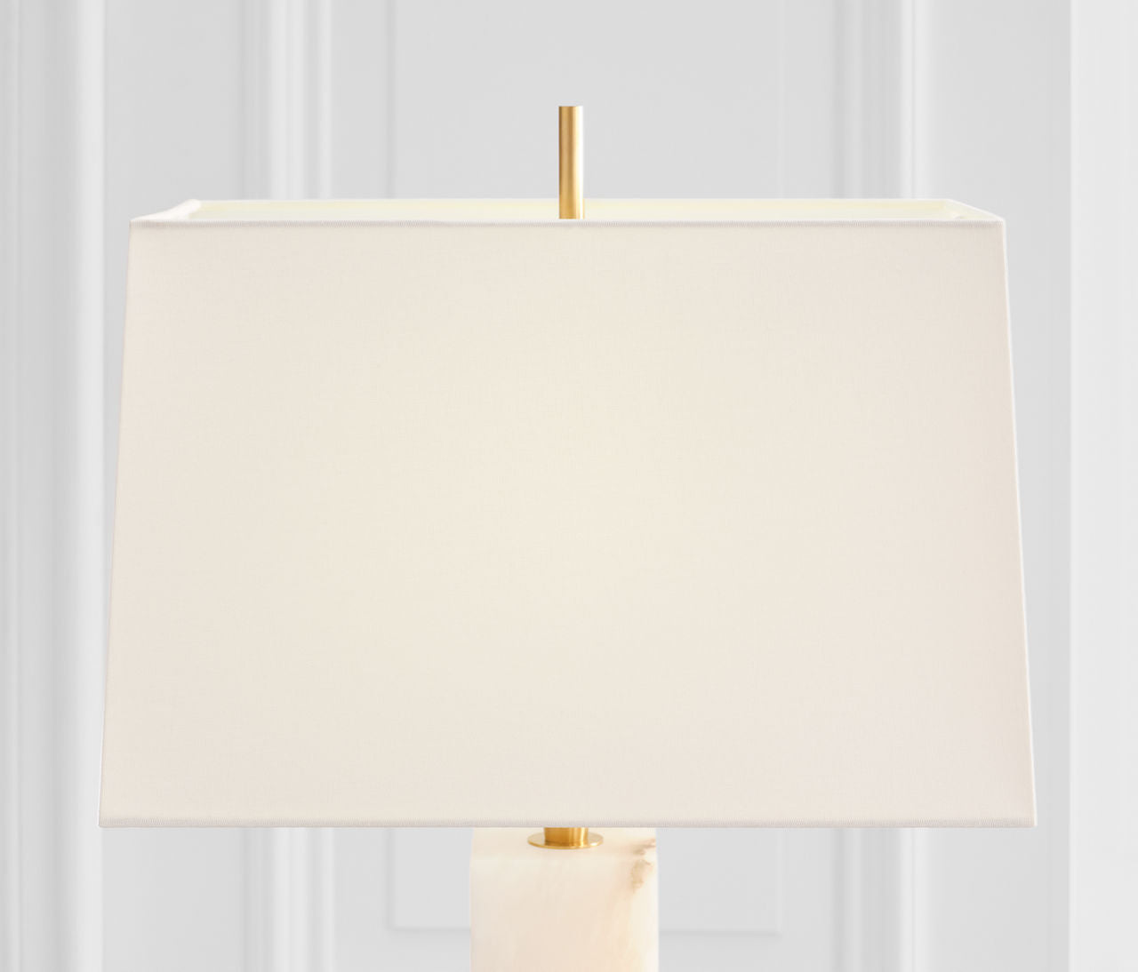 Gironde Large Table Lamp | Alabaster and Hand-Rubbed Antique Brass | Linen Shade