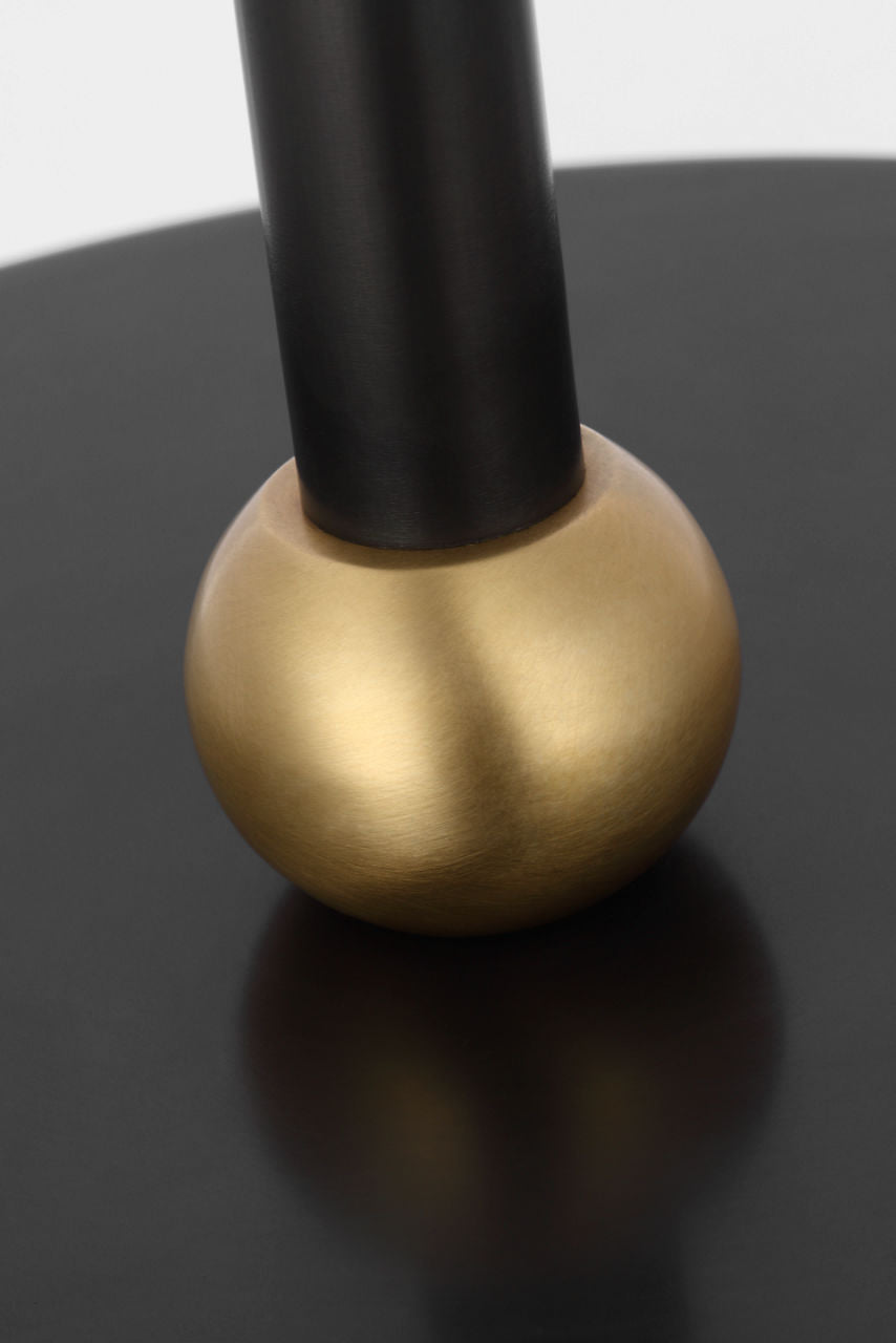 Bryant 52" Adjustable Cordless Floor Lamp | Bronze and Hand-Rubbed Antique Brass | Linen Shade