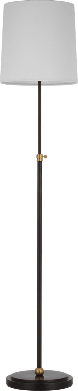 Bryant 52" Adjustable Cordless Floor Lamp | Bronze and Hand-Rubbed Antique Brass | Linen Shade