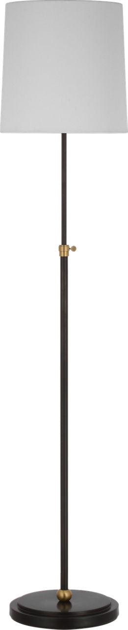 Bryant 52" Adjustable Cordless Floor Lamp | Bronze and Hand-Rubbed Antique Brass | Linen Shade