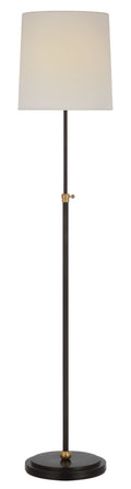 Bryant 52" Adjustable Cordless Floor Lamp | Bronze and Hand-Rubbed Antique Brass | Linen Shade