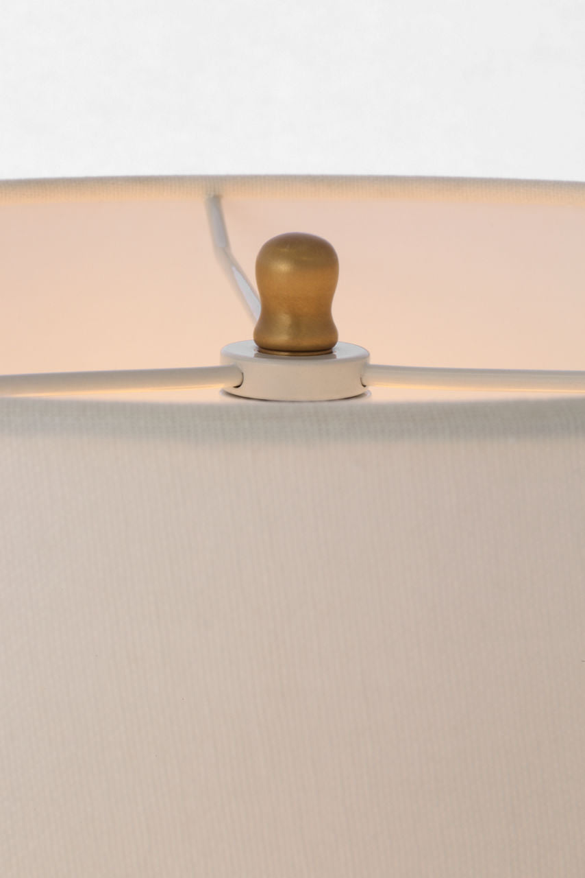 Bryant 52" Adjustable Cordless Floor Lamp | Hand-Rubbed Antique Brass | Linen Shade