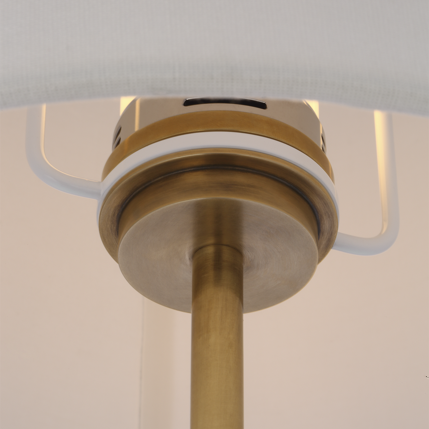 Bryant 52" Adjustable Cordless Floor Lamp | Hand-Rubbed Antique Brass | Linen Shade