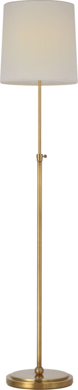 Bryant 52" Adjustable Cordless Floor Lamp | Hand-Rubbed Antique Brass | Linen Shade
