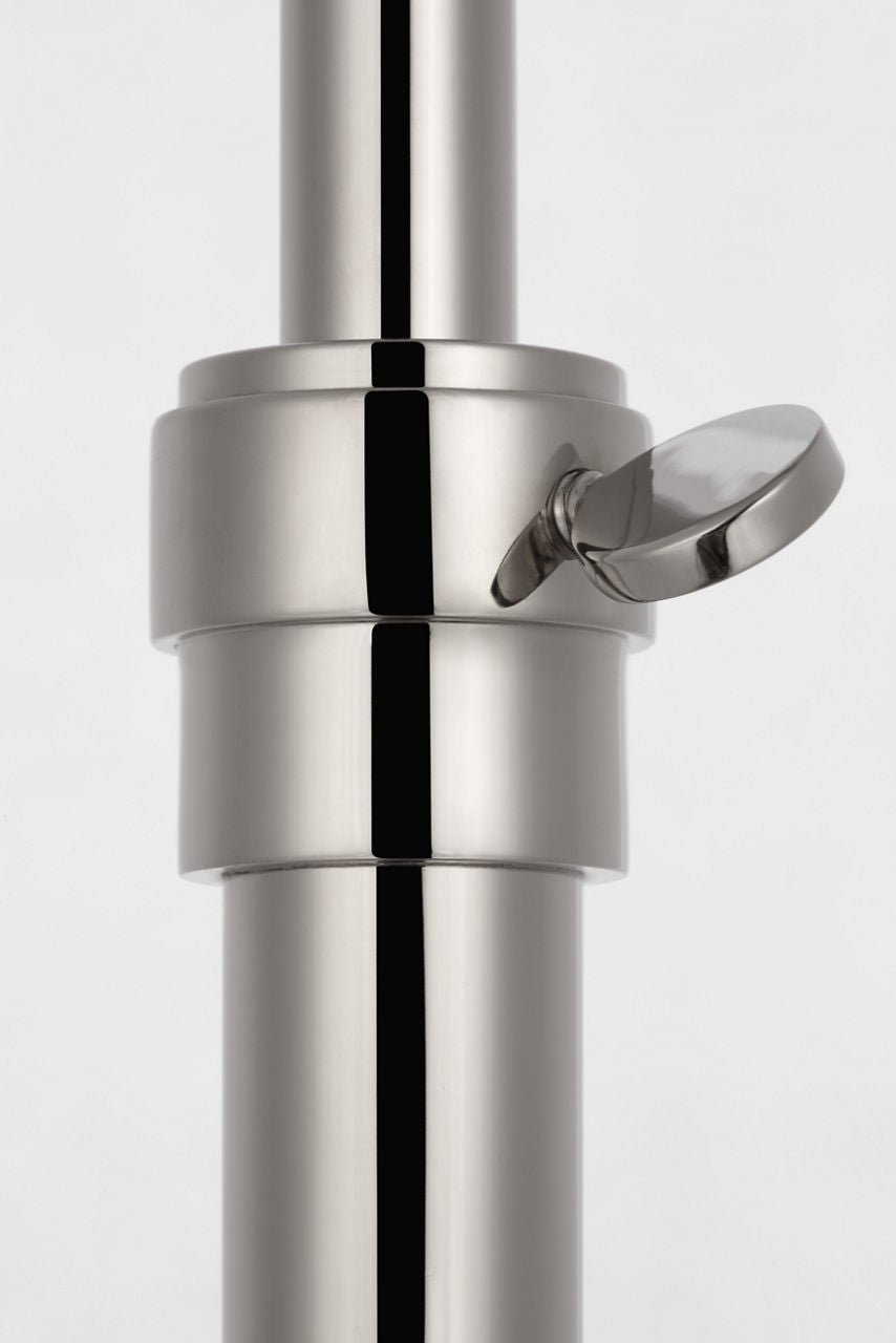 Bryant 52" Adjustable Cordless Floor Lamp | Polished Nickel | Linen Shade