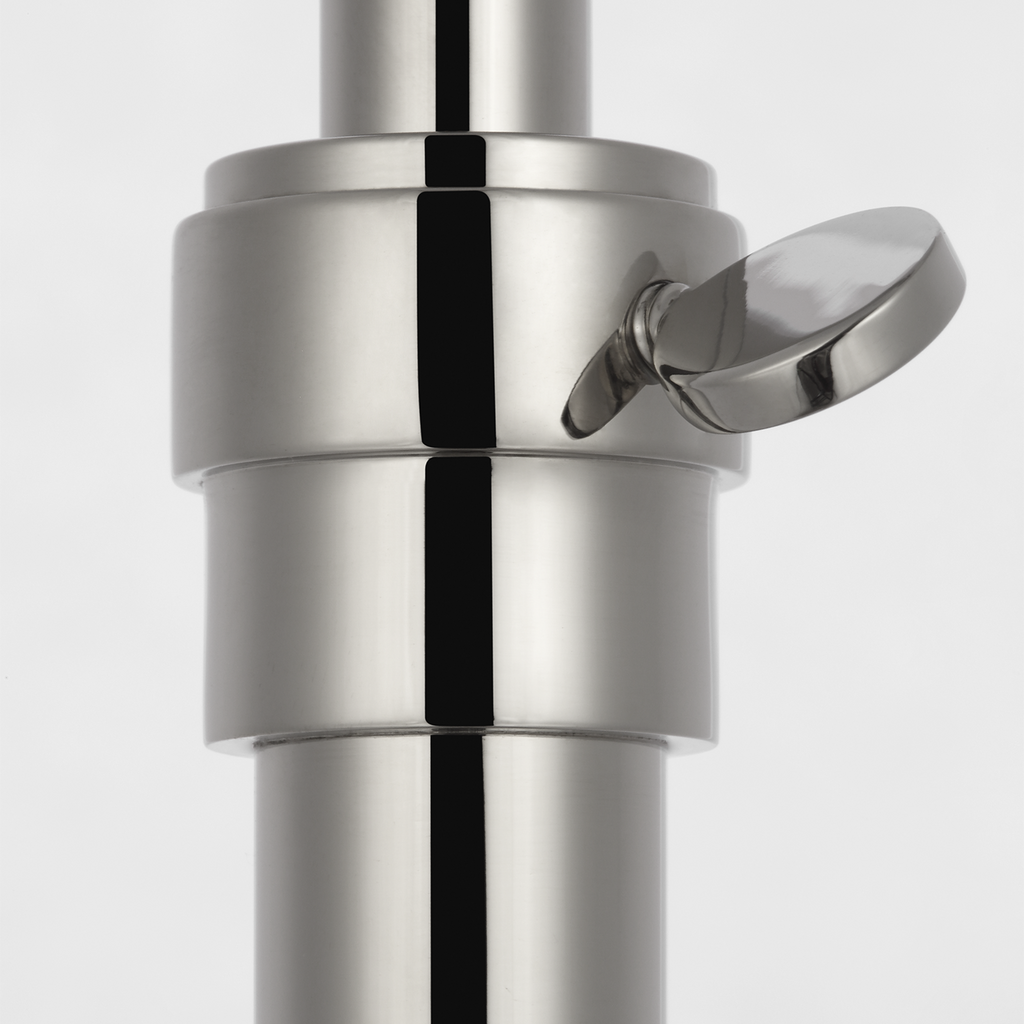 Bryant 52" Adjustable Cordless Floor Lamp | Polished Nickel | Linen Shade