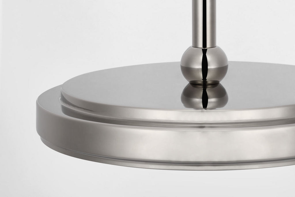 Bryant 52" Adjustable Cordless Floor Lamp | Polished Nickel | Linen Shade