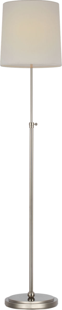 Bryant 52" Adjustable Cordless Floor Lamp | Polished Nickel | Linen Shade