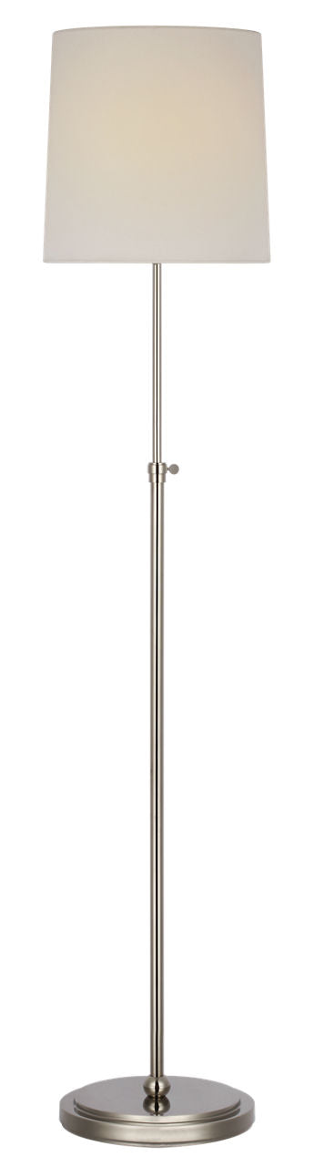 Bryant 52" Adjustable Cordless Floor Lamp | Polished Nickel | Linen Shade