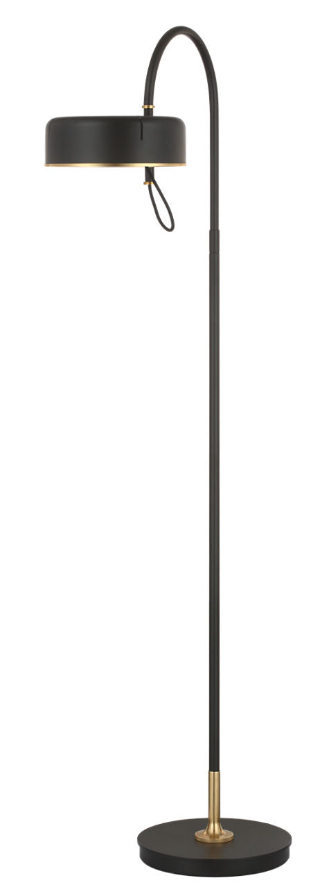 Oso 58" Articulating Reading Floor Lamp | Modern Iron and Hand-Rubbed Antique Brass | Modern Iron Shade