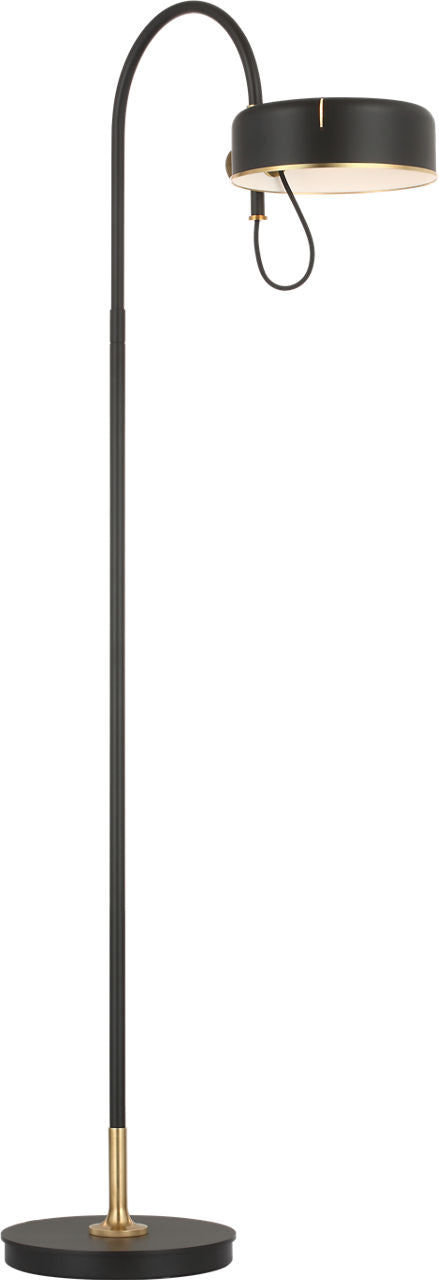 Oso 58" Articulating Reading Floor Lamp | Modern Iron and Hand-Rubbed Antique Brass | Modern Iron Shade