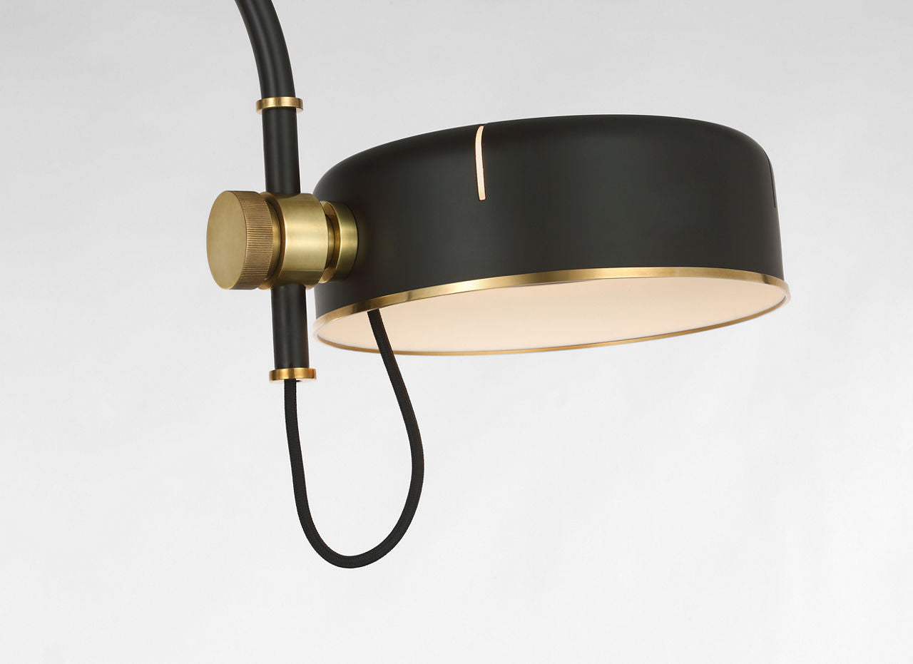Oso 58" Articulating Reading Floor Lamp | Modern Iron and Hand-Rubbed Antique Brass | Modern Iron Shade