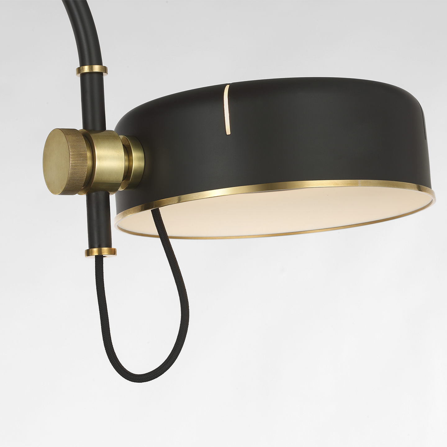 Oso 58" Articulating Reading Floor Lamp | Modern Iron and Hand-Rubbed Antique Brass | Modern Iron Shade