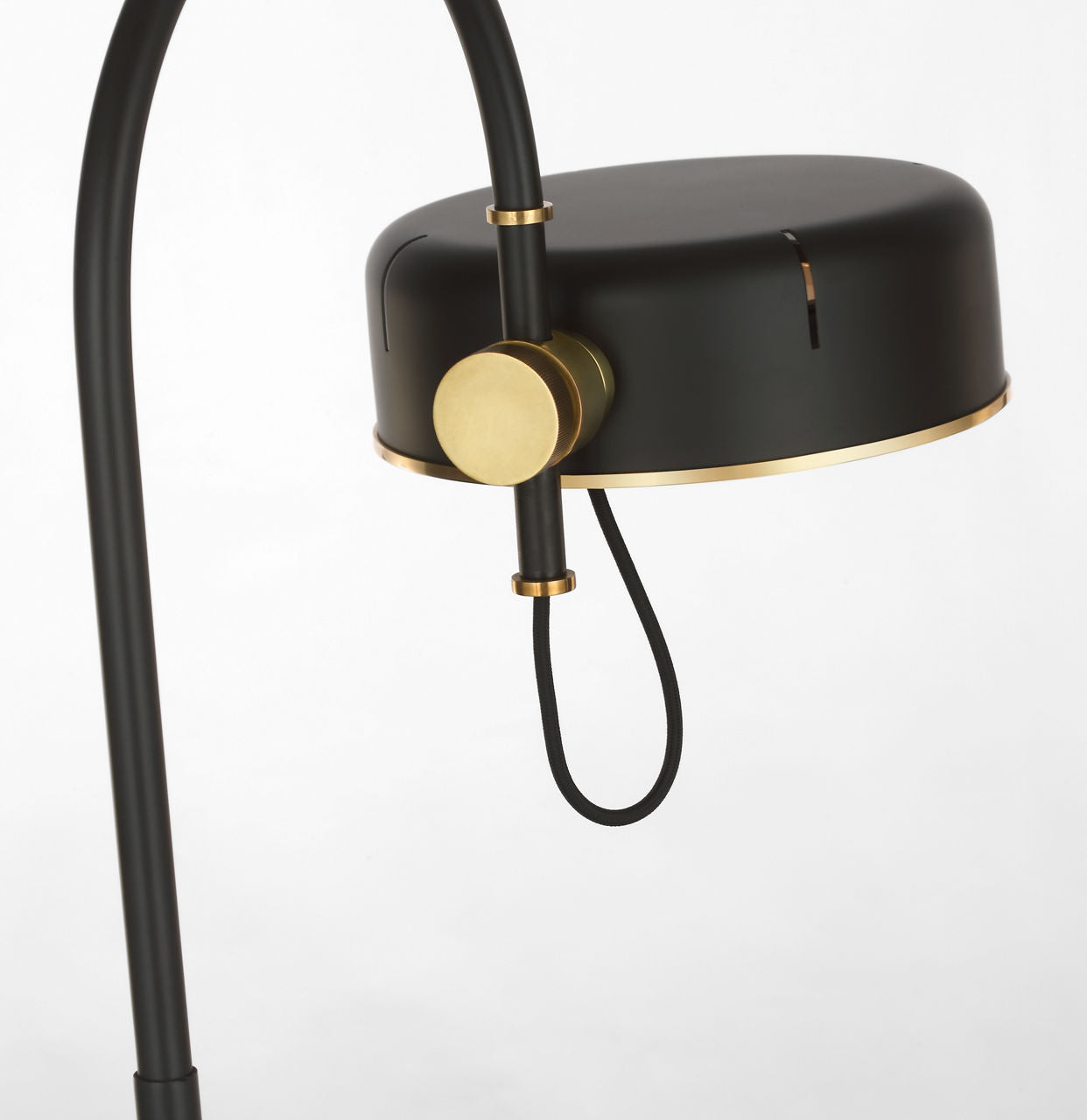 Oso 58" Articulating Reading Floor Lamp | Modern Iron and Hand-Rubbed Antique Brass | Modern Iron Shade