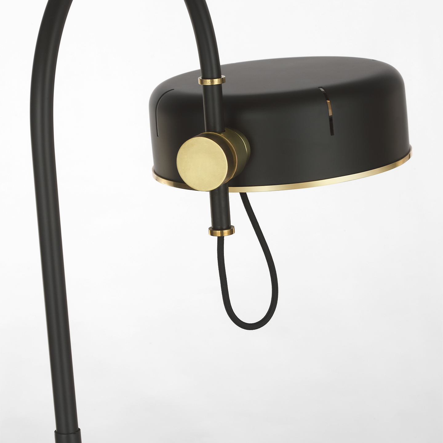 Oso 58" Articulating Reading Floor Lamp | Modern Iron and Hand-Rubbed Antique Brass | Modern Iron Shade